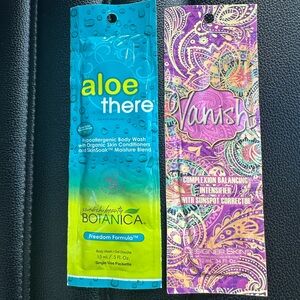 Tanning lotion sample and body wash